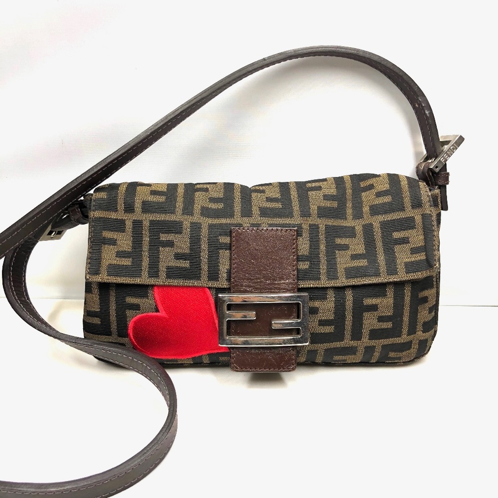 Vintage Fendi Zucca Crossbody Baguette
